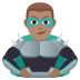 🦹🏽‍♂️ man supervillain: medium skin tone display on JoyPixels